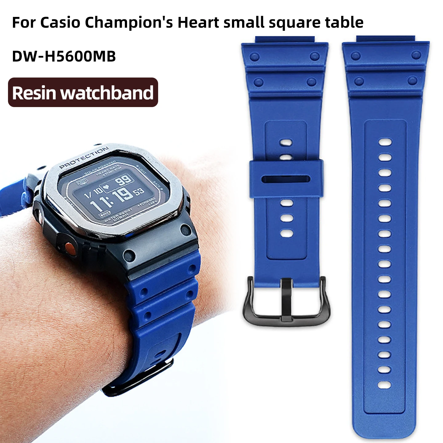 

Модифицированный резиновый силиконовый ремешок для часов Casio G-Shock 3516 серии DW-H5600MB, выпуклый конец, из смолы, мужской, 18 мм