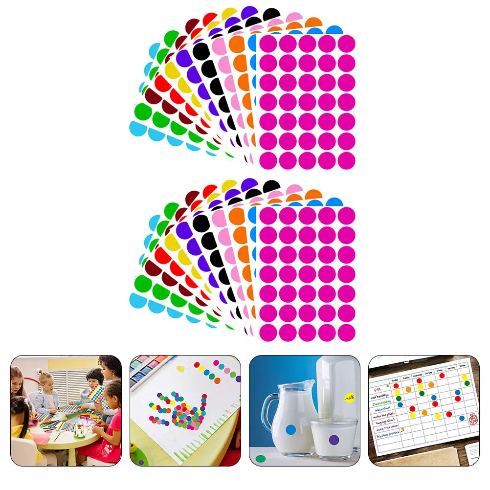 

420pcs Color Coding Labels Colored Round Circle Dot For Sealing Files Organization Home Storage Seasoning Classification Gift