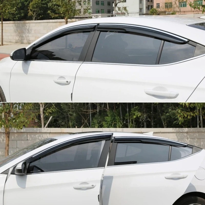 4PCS High-Quality Plastic Window Visor Vent Sun Rain Deflector for Hyundai Elantra Avante 2016-2020 Car Accessory