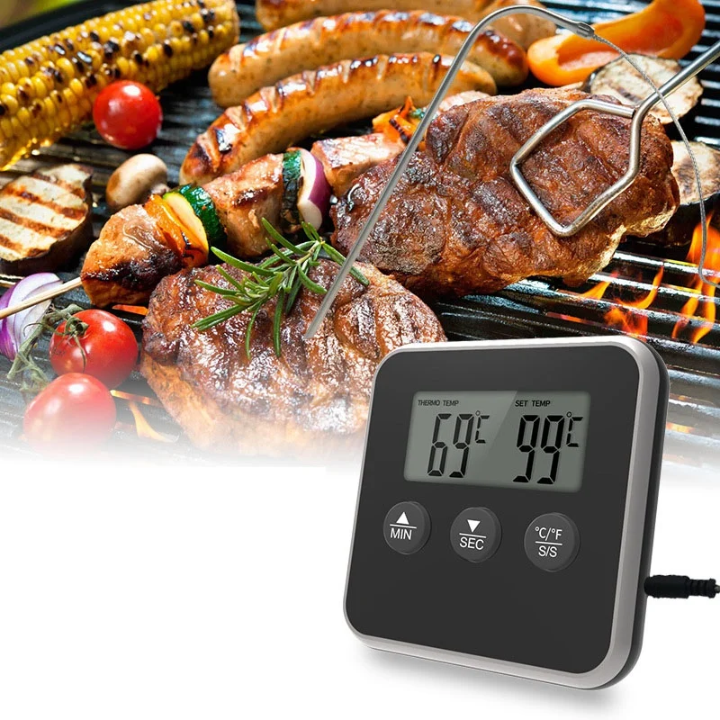 Food Thermometer Kitchen Digital Timer Meat Barbecue Thermometer Red Wine Electronic Thermometer