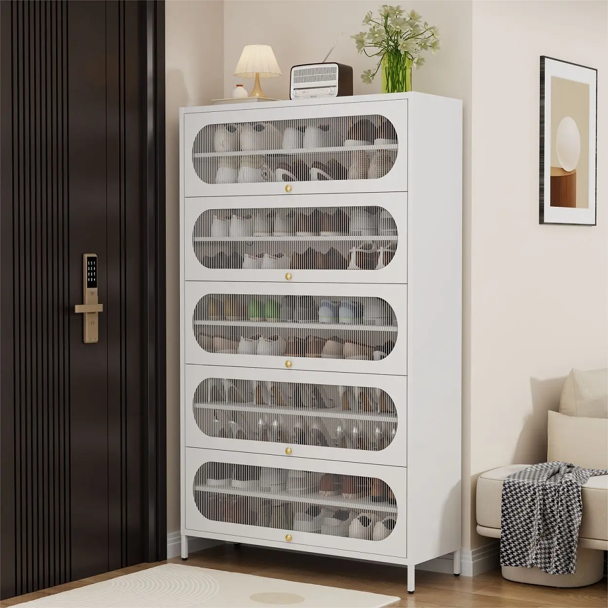 

Shoe Cabinet Household Door Dust-proof Shoe Rack Floor-standing Multi-layer Entry Entrance Cabinet Large Capacity Storage