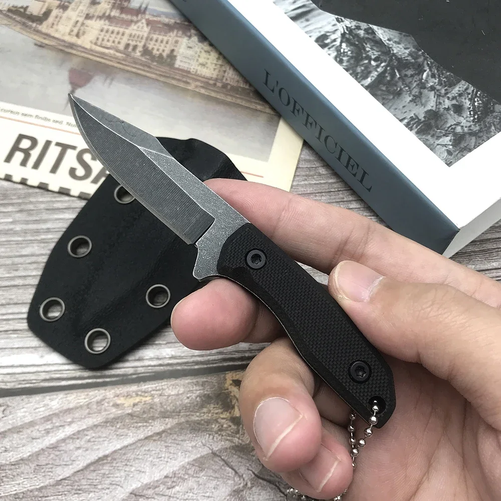 Mini Fixed Blade Knife G10 Handle 8Cr13Mov Blade Small Pocket Knife with Kydex Sheath Outdoor Survival Hunting EDC Knife