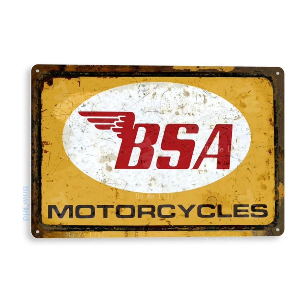 C260 Bsa Motorcross Tin Sign Rustic Retro Garage Auto Shop Store Sign Man Cave Home Wall Decor