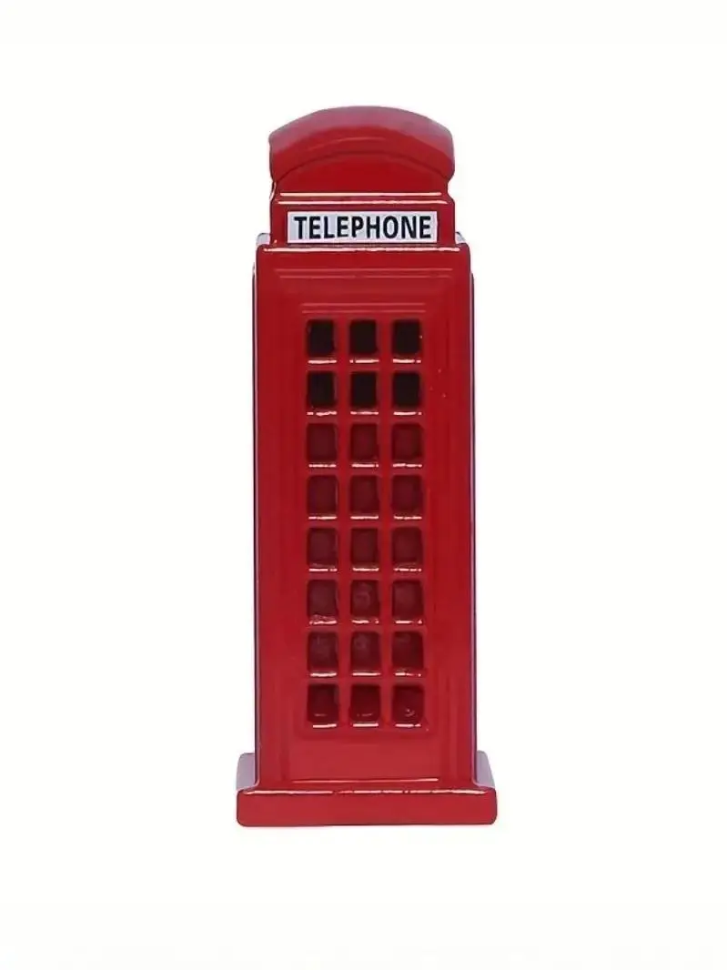Vintage Metal Telephone Booth Decorations - Red British Style with 