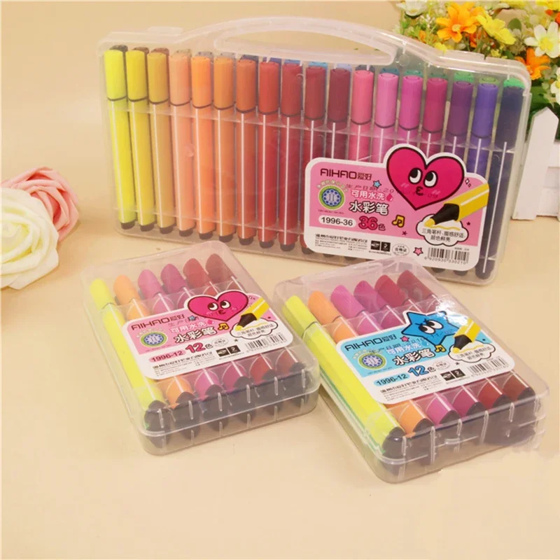 

12/18/36 Colors Watercolor Pen Washable For Children Painting Drawing Art Marker Graffiti Pen School