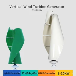 8kw 10kw 24v 48v 8000w 10000w Hot Selling Wind Turbine Permanent Magnet Generator Vertical Axis Windmill With MPPT Controller