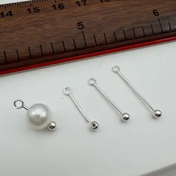 1PCS Solid 925 Sterling Silver Screw Needle Buckle Accessories Making DIY Jewelry Pendants Finding
