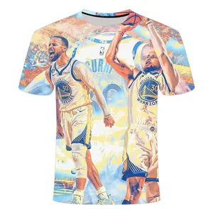 Bóng rổ NBA và bóng đá cho bé trai và bé gái, được in bằng 3D, tay áo ngắn, thanh lịch, cổ áo tròn, thể thao, mới, mùa hè, 2024 12 Áo sơ mi NBA bán hàng chính - №12