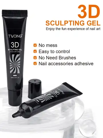 10ml 3D Nail Art Gel - DIY Designs,Waterproof Sculpting gel，Waterproof Nail Art Design Gel for Intricate Carvings & Shapes