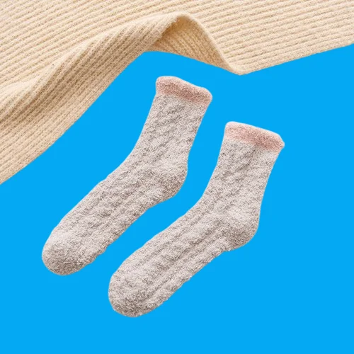 3/6 Paar Frauen schlafen Herbst und Winter Mid-Tube Home Plüsch Socken Plüsch Boden Socken Korallen Fleece Socken