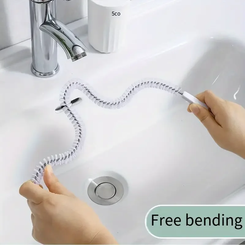 Cepillo de dragado de tuberías de 45cm, limpiador de drenaje Flexible para fregadero de alcantarillado de pelo de baño, herramienta removedora de