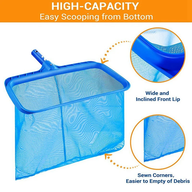 Pool Skimmer,Pool Skimmer Net,Swimming Pool Leaf Skimmer Net Larger Capacity Pool Net For Cleaning,Debris Pickup Removal