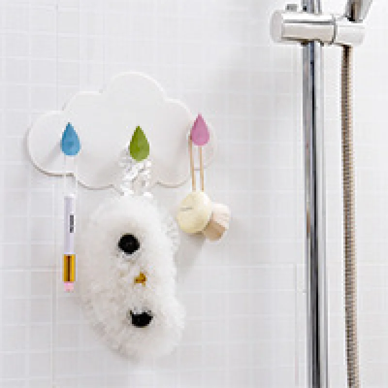 Cloud Shaped Hooks Star Moon Cloud Shape Nail-free Wall Clothes Hooks Room Decorative Key Hanging Hanger Kitchen Storage Hook