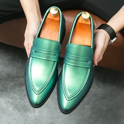 Classic Men Dress Shoes Pointed Party Shoes for Men Plus Size Business Casual Men Formal Shoes Fashion Trend Hairstylist Shoes