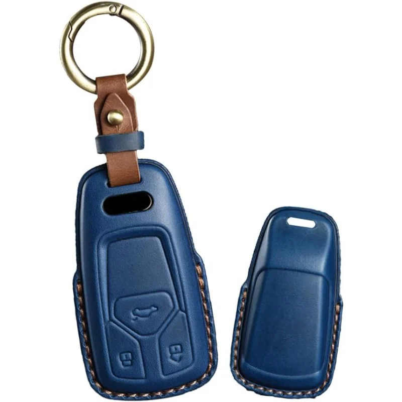 

WH Leather Car Key Case Full Protection Key Shell Key Cover Fit For Audi A4 A4L A5 A6 A7 A8