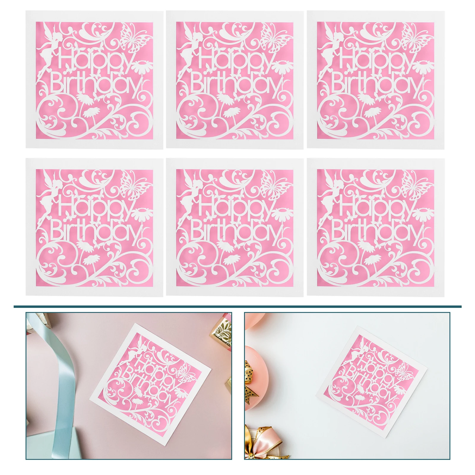 

10 Pcs Birthday Hollow Greeting Card Invitation Party Butterfly for Her Celebration Cards