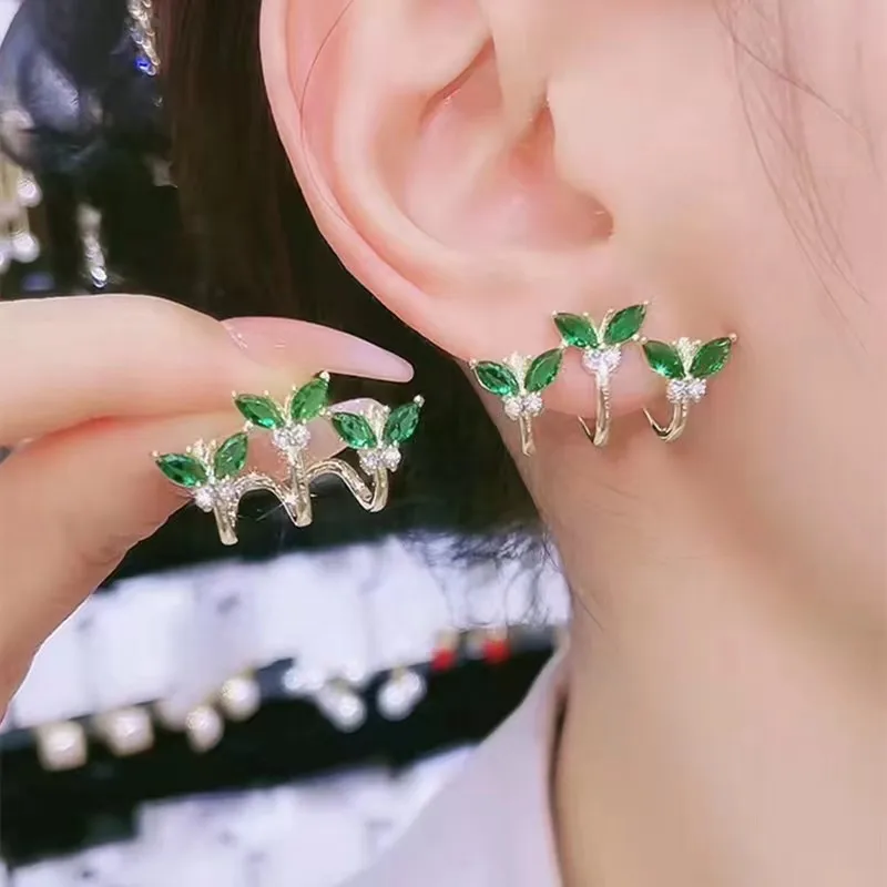 New Design Oval Opal Earrings for Woman S925 Silver Needle Korean Crystal Fashion Jewelry Gifts for Girls