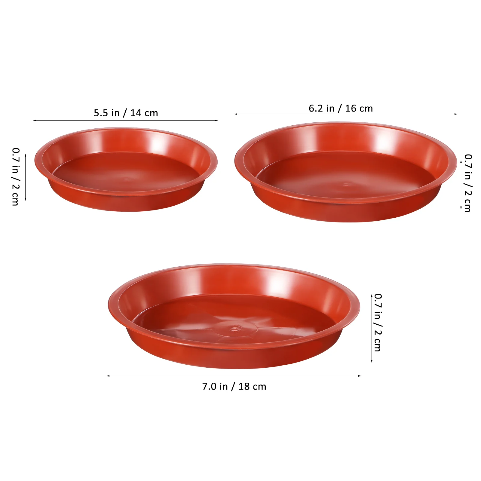 

12 Pcs Plastic Flower Tray Bottom for Plant Pots Indoor Water Catcher Red 140 160 180 Sizes Plant Saucers Balcony Garden Sturdy