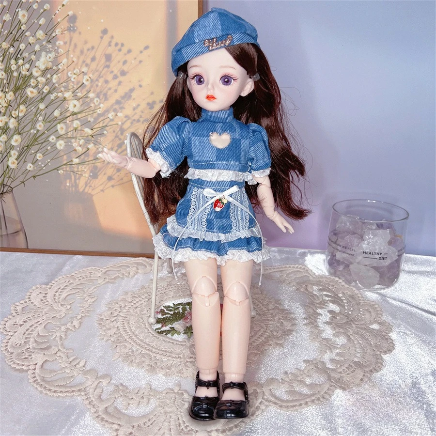 Set Abito Rosa con Paillettes per Bambola BJD 6 Punti, Vestito da Principessa in Tulle Rosa Sognante con Fiori 3D, Accessori per Bambole da 30 cm, Outfit per Travestimenti, Regali