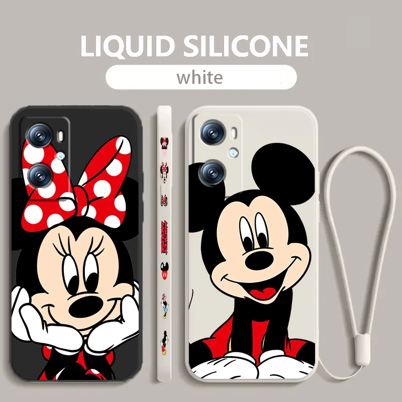 

Mickey Mouse Cartoon Disney Liquid Left Rope For OPPO Find Reno 7 6 X6 X5 X3 X2 A98 A96 A15 A53 A74 A72 A5 A16K 5G S 2020 4G
