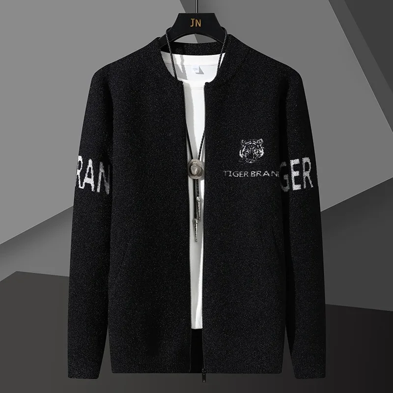 

2025 Autumn Cardigan Sweater Men's Retro Knitted Jacquard Slim Casual Sweatercoat Business Social Knitwear Tops Men Clothing