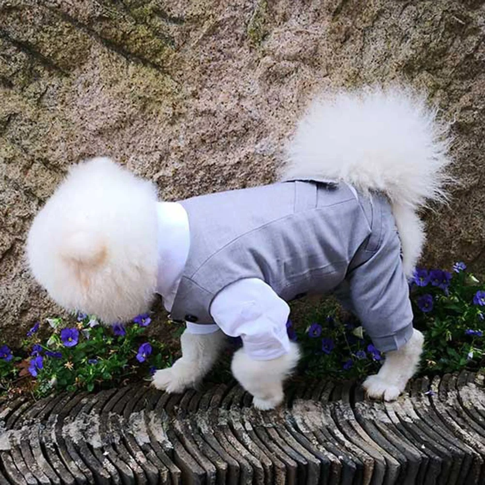 Pet Shirt And Pants Suit Dog Wedding Party Vest Cat Onesie Coat Puppies Outdoor Windproof Thermal Suit Clothes