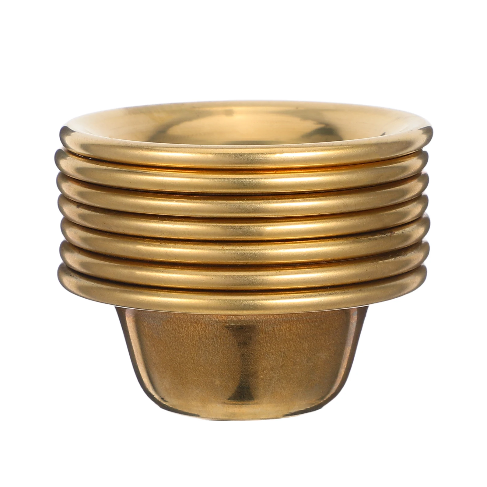 

7pcs Brass Offering Bowl Smooth High-Grade Metal Water Wine Supply Cup Religious Decoration Gift for Temple
