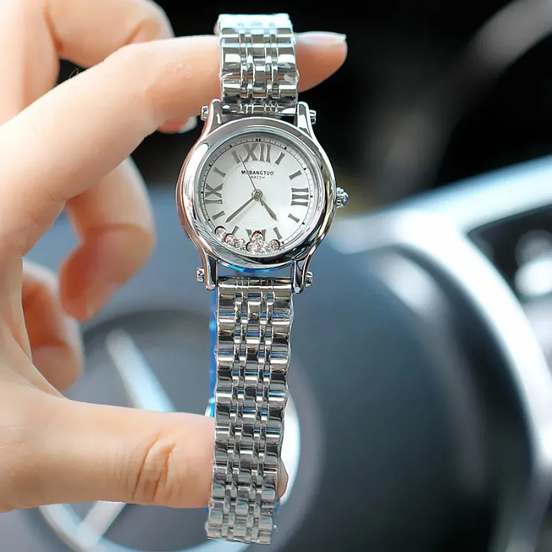 Watch for Women Fashion Luxury Roman Pattern Diamond Waterproof Women Quartz Watch Girls Clock Bracelet Chains Reloj Para Mujer