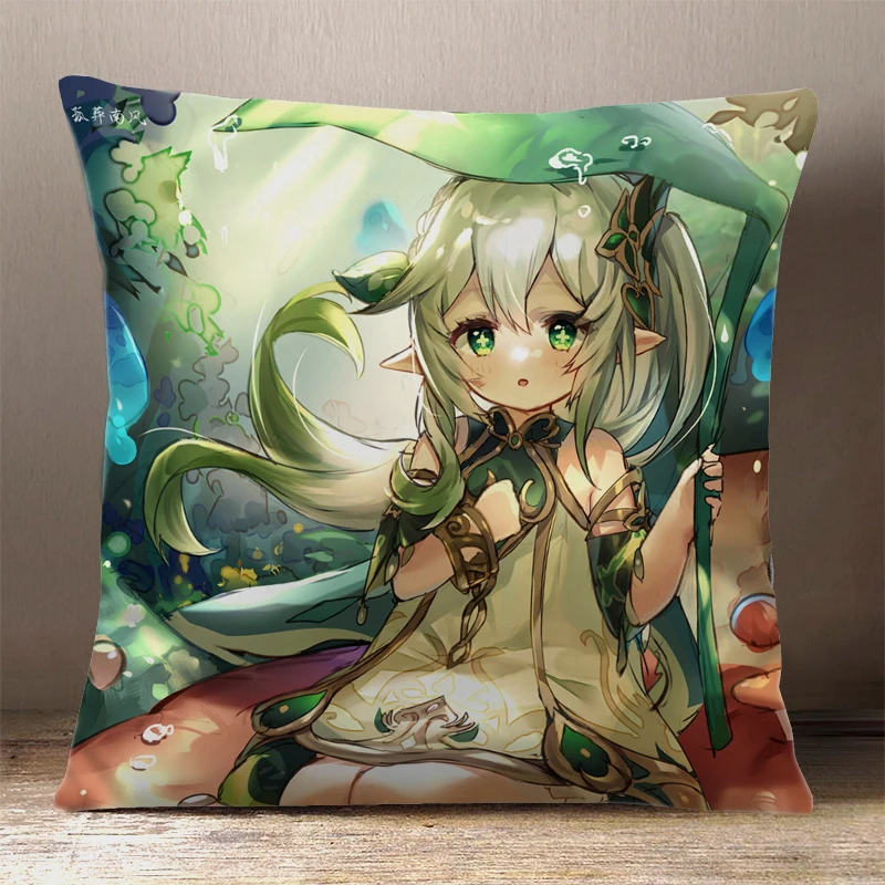 Anime Nahida Lesser Lord Kusanali Cosplay Square Throw Pillow Dakimakura Dakimakura Cartoon Back Cushion Gifts