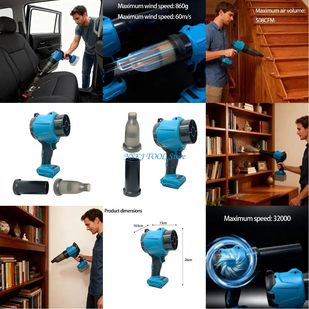 

L8RC 32000 speed Two Way Blower Vacuum Machine Quiet Plastic Build For Outdoor