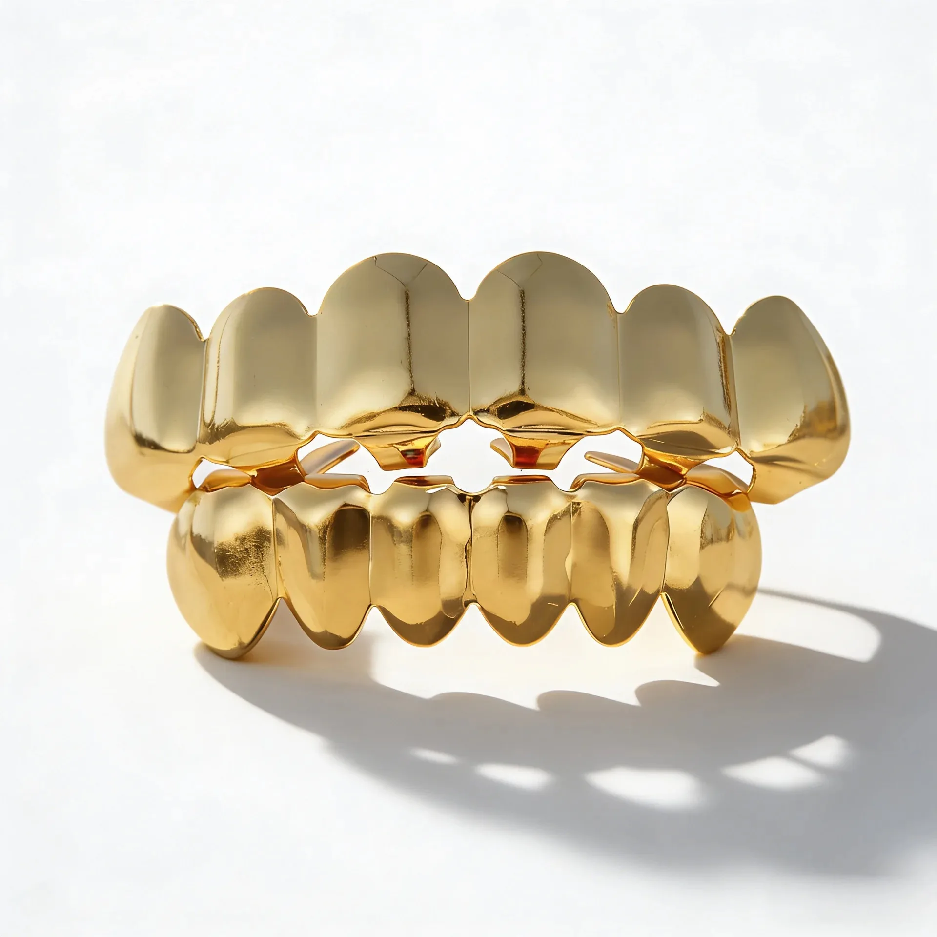Klassische 6/6 Glänzende Zahn-Grillz Hip-Hop 14K Vergoldete Zahnkappen Körperschmuck für Frauen und Männer Cosplay-Accessoire – Detail 4