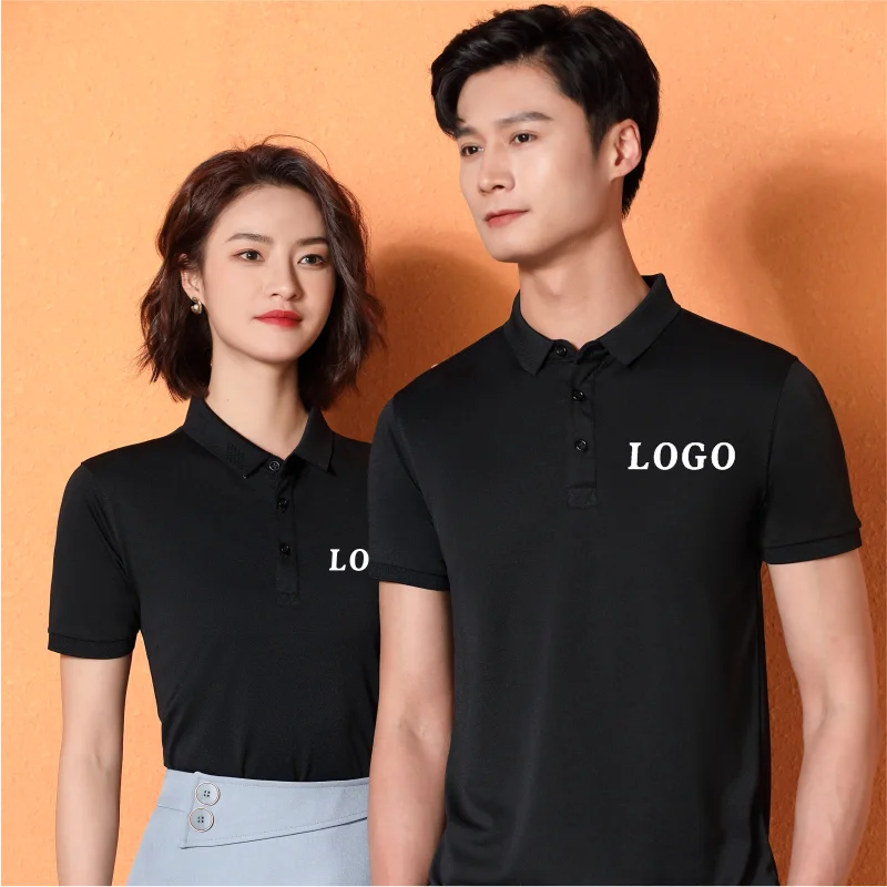 Customized company group POLO shirts Logo printed on men\'s lapels Casual short sleeved embroidered pattern logo cultural shirt