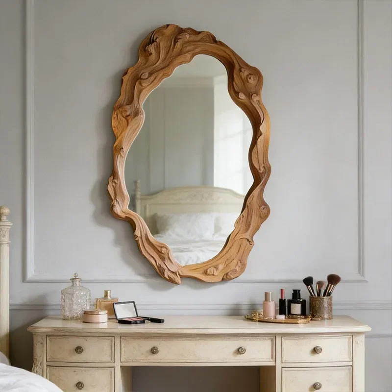 Nordic, wind and cloud makeup mirror, light luxury and high-value wall-mounted mirror, living room and bathroom, dressing mirror
