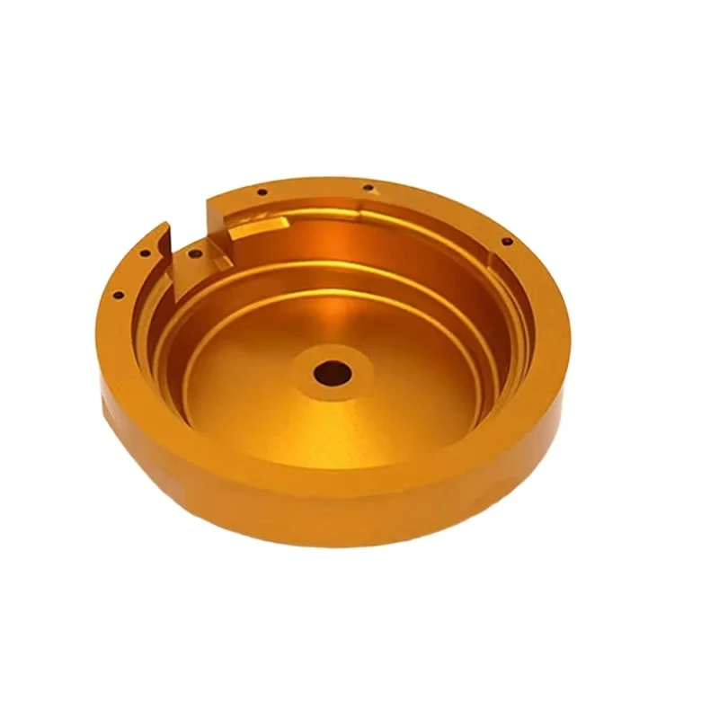 

CNC machined gold anodized aluminum alloy special-shaped cavity Industrial equipment base Mechanical connection seat