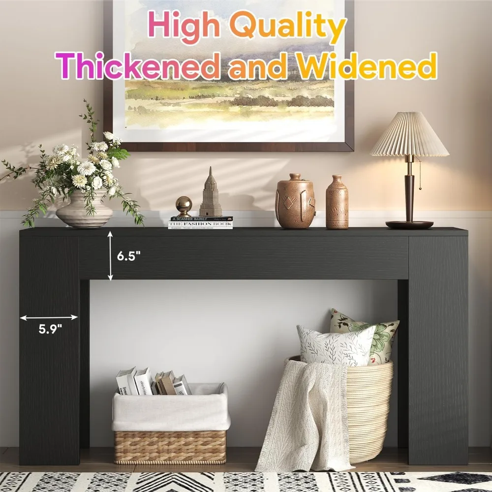 طاولة وحدة تحكم خشبية مُضاءة بإضاءة LED 63 مزرعة للمدخل والممر خلف الأريكة