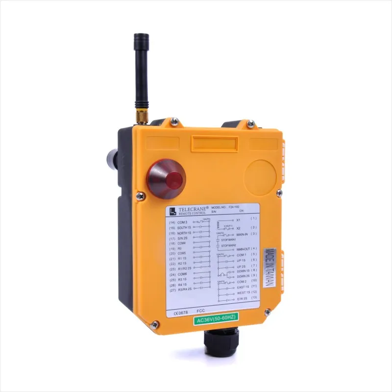 Imagem -06 - Interruptor de Controle Remoto sem Fio Telecrane F2410d Industrial Rádio Grua Velocidade Dupla 36v 220v 380v 10 Canais