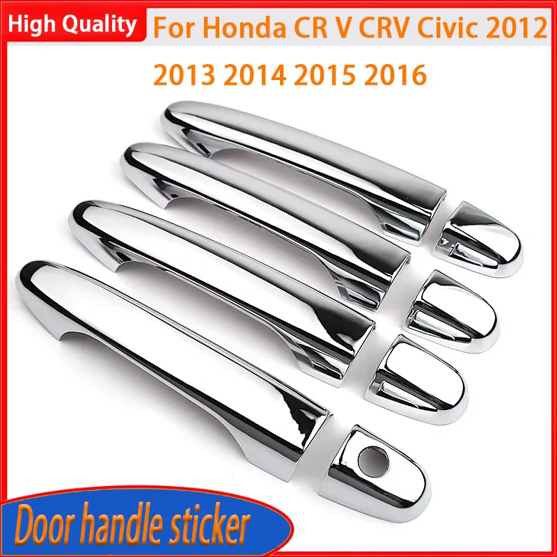 Styling Accessories For Honda CR V CRV Civic 2012 2013 2014 2015 2016 Gloss Black Chrome Car Door Handle Covers Decor Trim