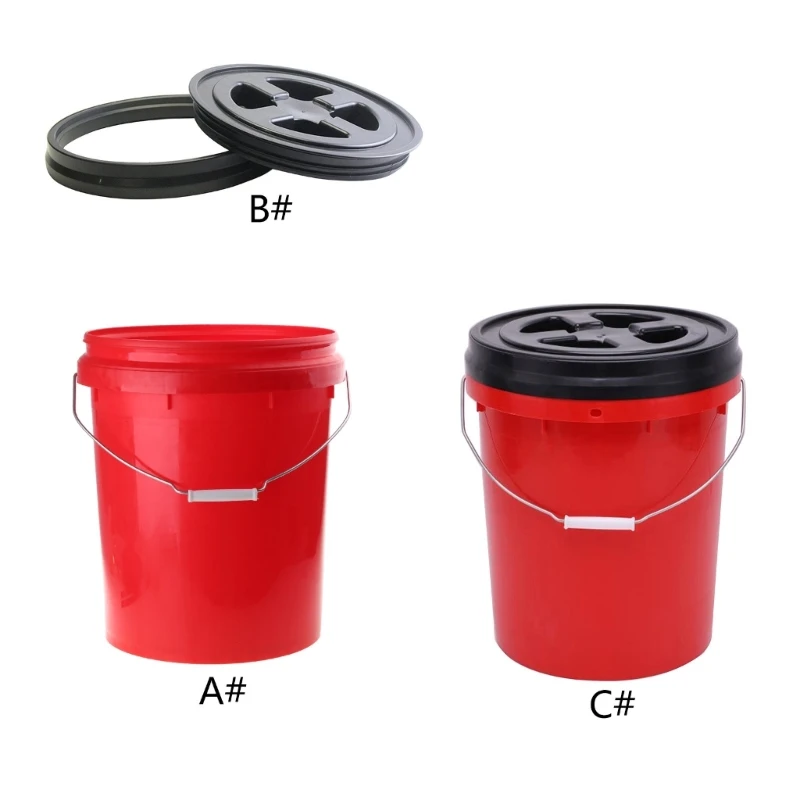 Professionsal Car Wash Bucket Seat-Mounted Car Cleaning Bucket with/without Lid Movable Car Wash Bucket for Car Washing