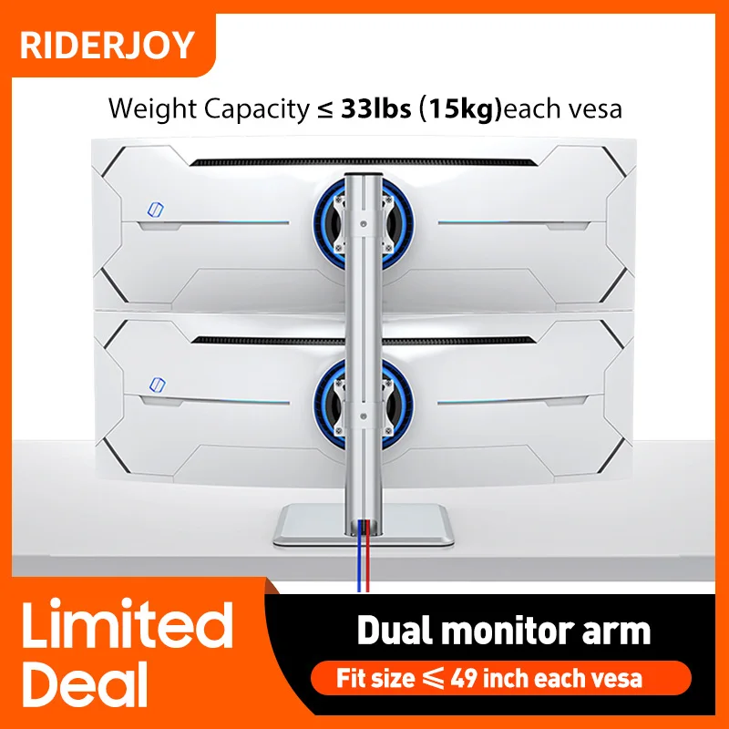 RIDERJOY Vertical Heavy Duty Monitor Riser Fits Two 17- 49