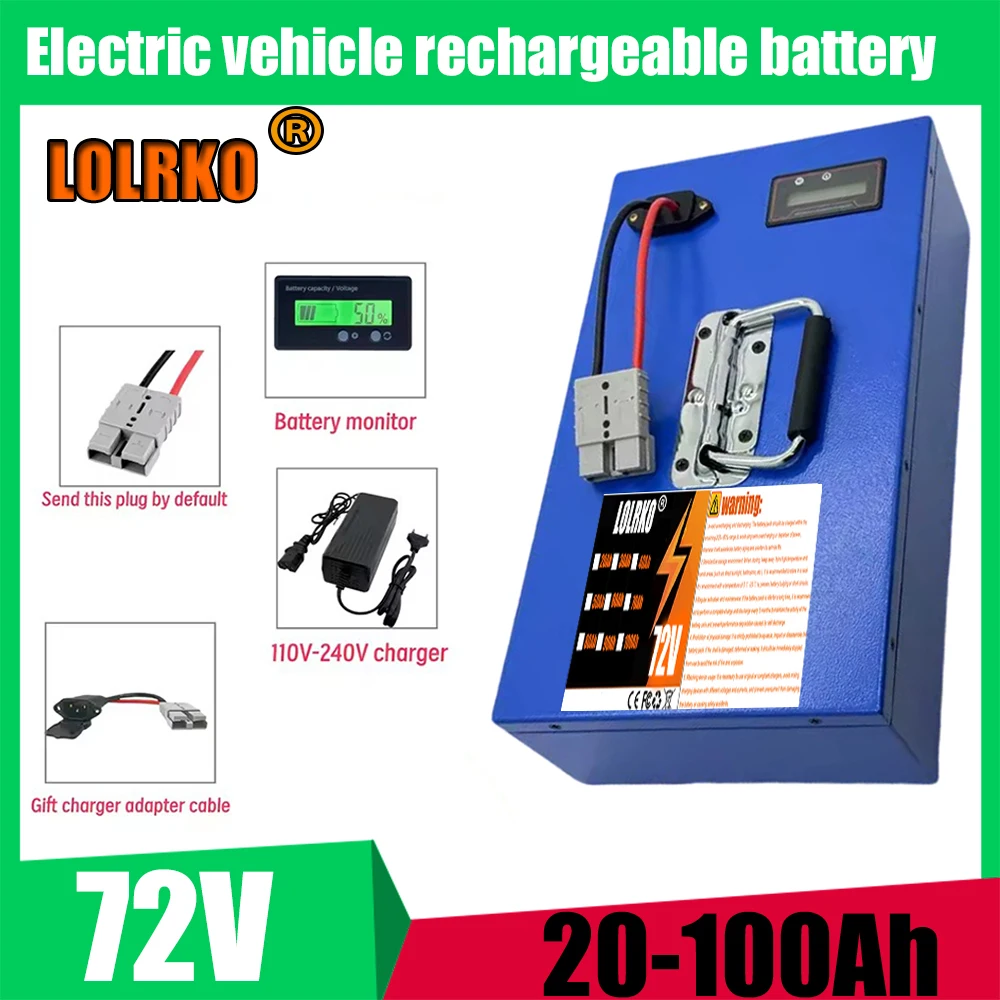 

72V 20Ah-100Ah electric motorcycle two wheel foldable Citycoco electric motorcycle lithium-ion battery pack 3000W