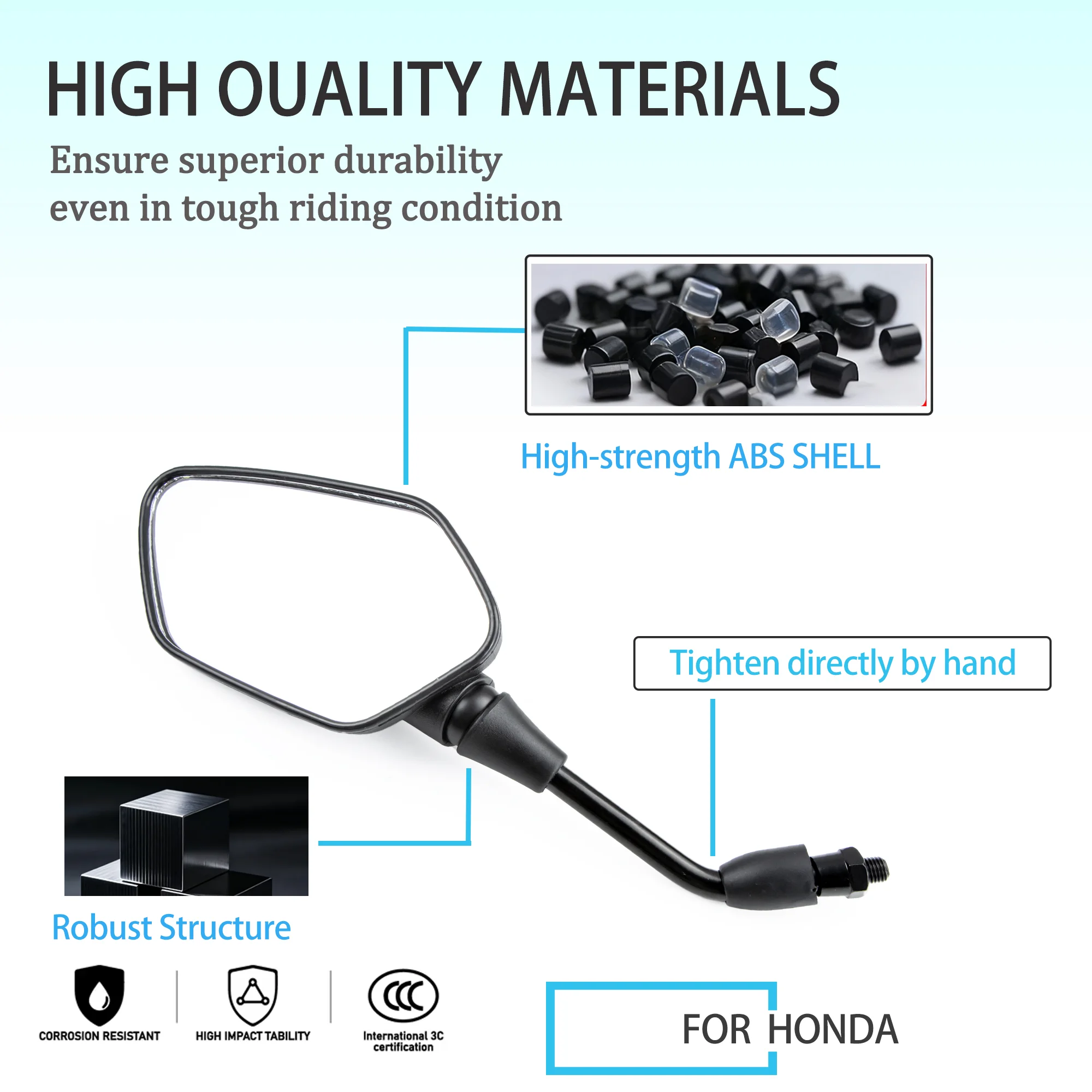 صالح لهوندا CRF250 L M R رالي CRF450L/RL CB500 F X CB1000R دراجة نارية الرؤية الخلفية المرايا الجانبية مرآة الرؤية الخلفية 2013-2018 #4