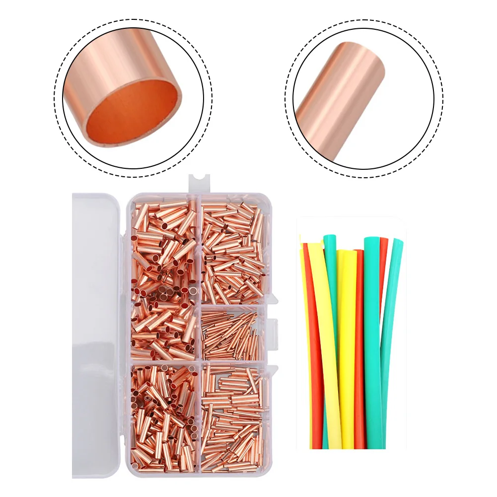 For Automotive Circuits Butt Splices Wire Tube Connectors Copper Wire Terminal Connectors Five Sizes GT-0.5 1 1.5 2.5 4