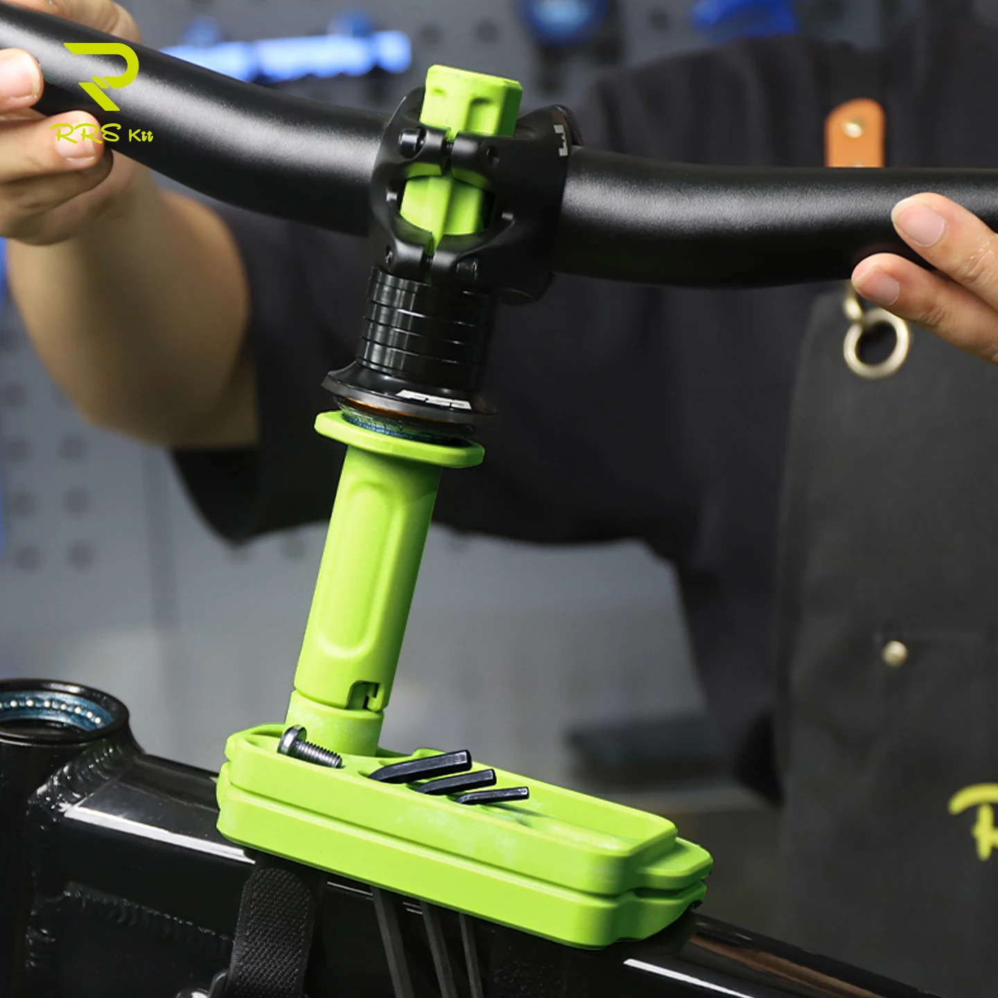 Rrskit Upgraded Virtual Head Tube Tool Bike Handlebar Assembly Holder Headset Spacer Organizer for Road Gravel MTB Maintenance