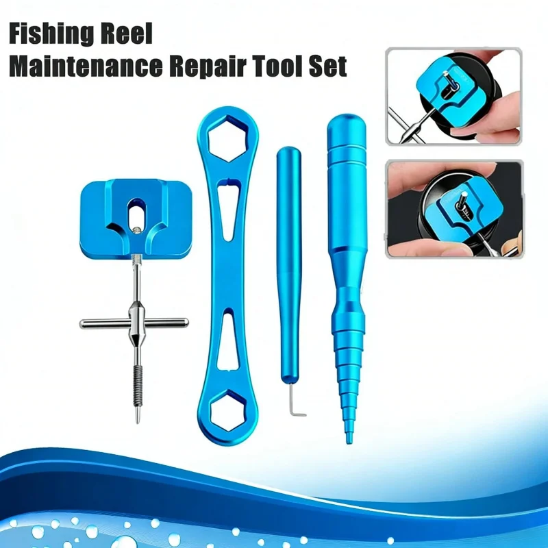 

Набор инструментов для обслуживания рыболовных катушек, съемник подшипников, ключ для ремонта и разборки катушек-капель, специализированный для спиннинговых катушек.