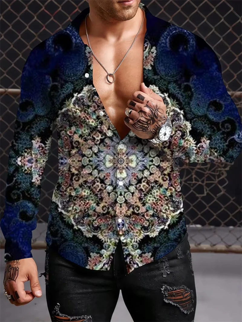 Men's spring and autumn casual long-sleeved shirts, handsome, fashionable and versatile new top