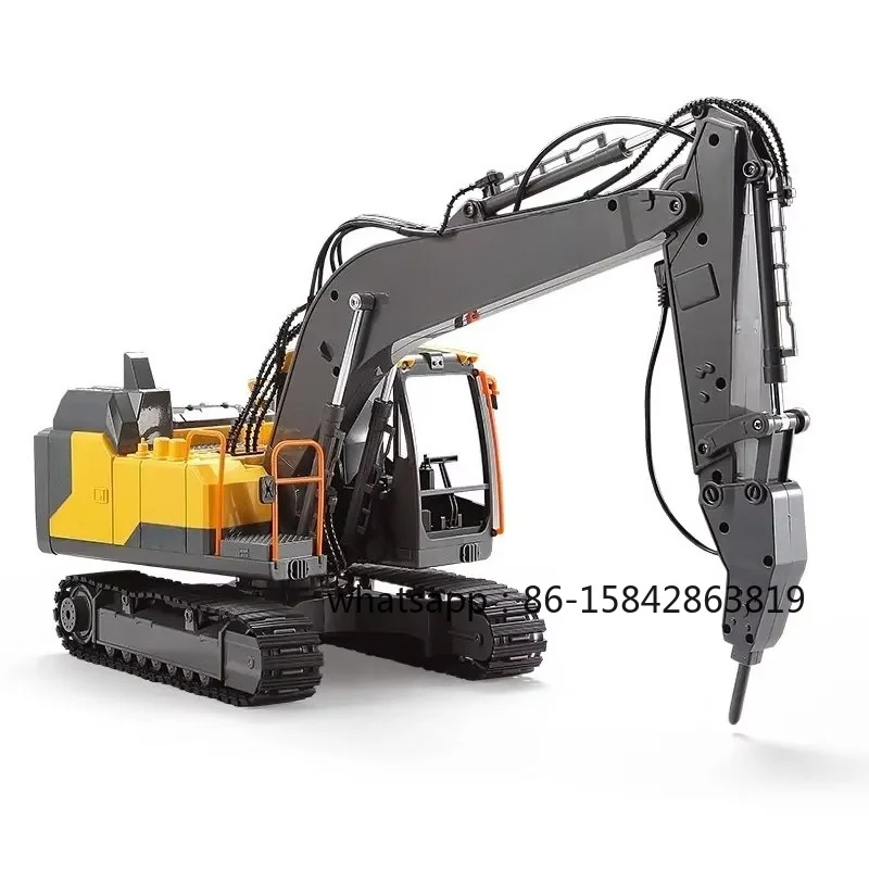 3 in 1 RC excavator toy simulation sound light alloy charging construction vehicle children 2.4 GHZ excavator model toy