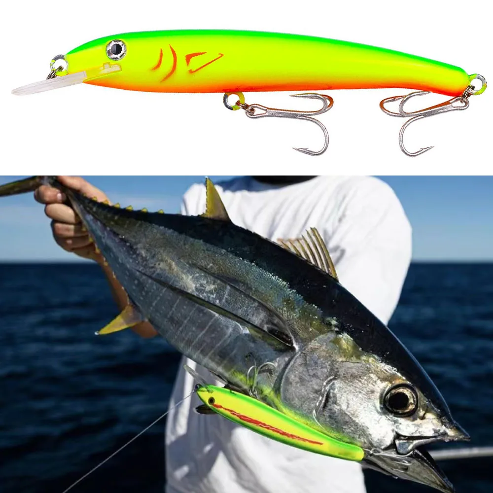 Deep Diving Wahoo Lure 30g 44g Artificial Baits Laser pro Minnow Wobbler Saltwater Mahi Marlin Tuna Swordfish Trolling Fishing