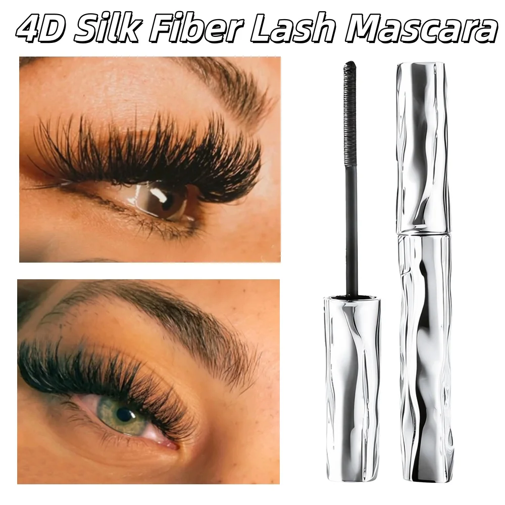 4D Silk Fiber Lash Mascara Extreme Volume and Lengthening Dramatic False Lash Effect Clump-Free Long-Lasting Formula Jet Black