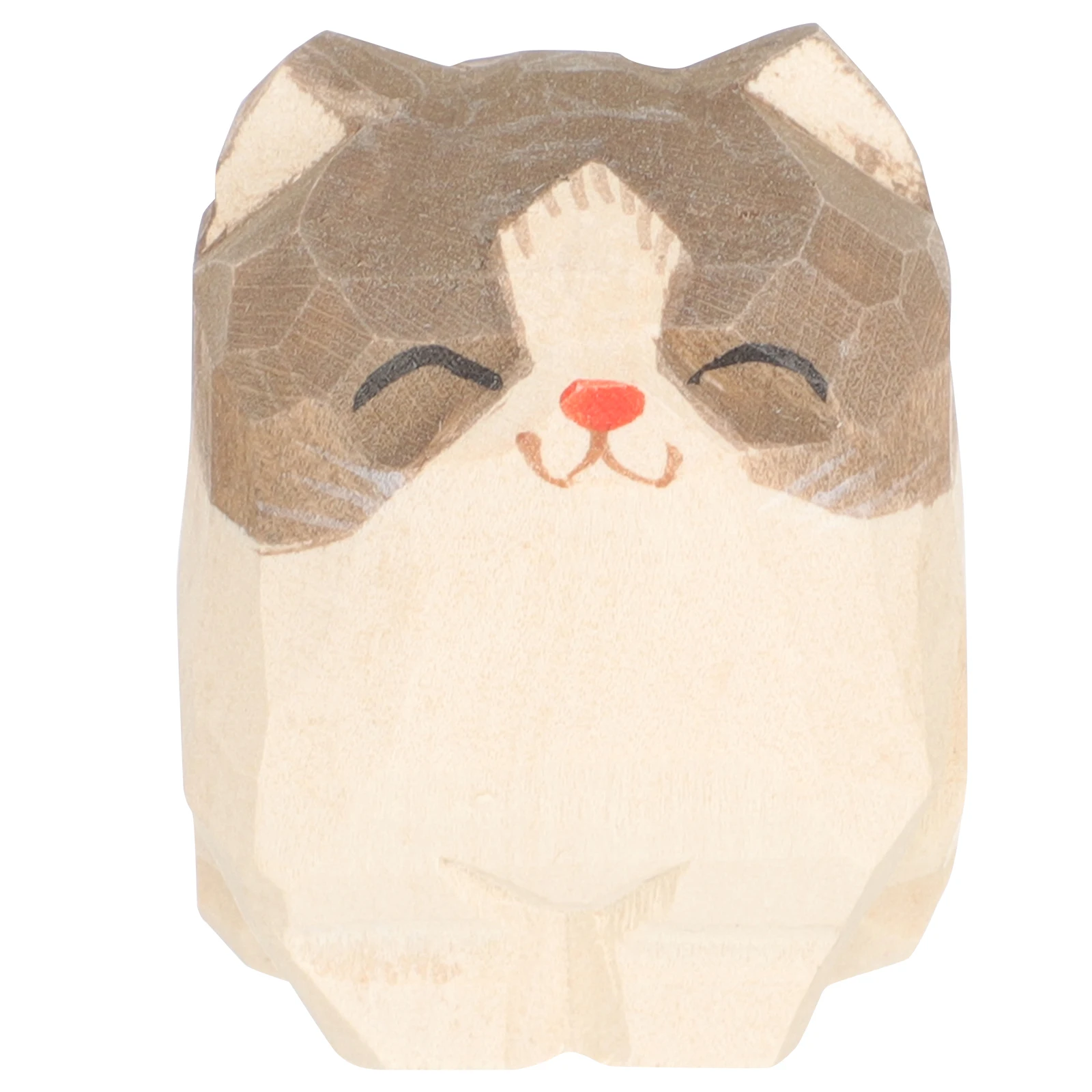 

Wooden Cat Figurines Small Smooth Rounded Carved Ornament Perfect Home Office Bedroom Decor Lovely Wooden Cat