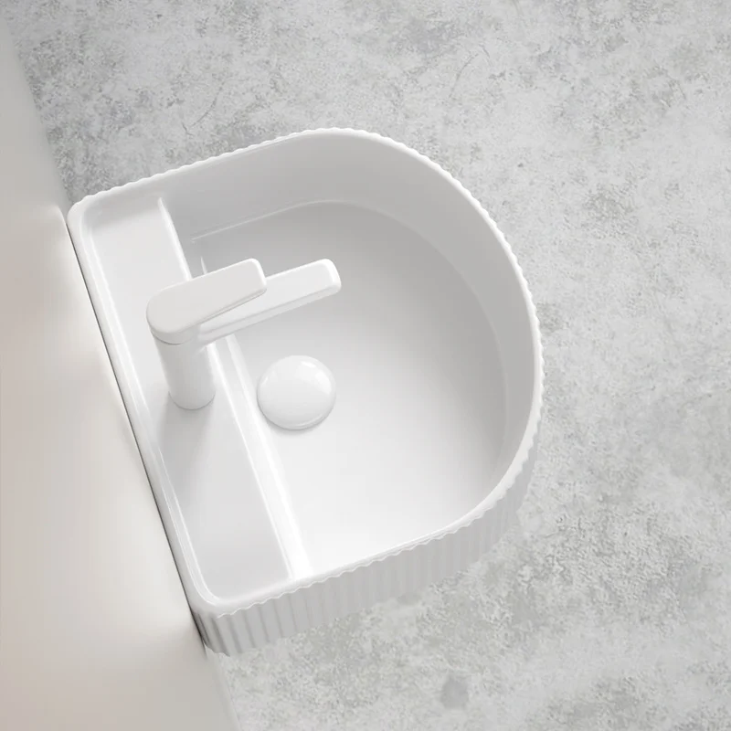 Wall Mounted Washbasin, Balcony, Single Basin, Ceramic Suspended Mini Basin, Small Unit Bathroom, Wall Mounted Washbasin